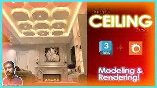 Interior Ceiling Design in 3ds max | Modeling & Rendering in 3Ds Max + Corona Render🔥