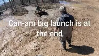 can-am big launch in deep hole at river run atv park,
