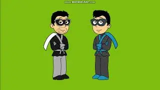Bit Nostalgia and Cesar L.W. Junior as superheroes