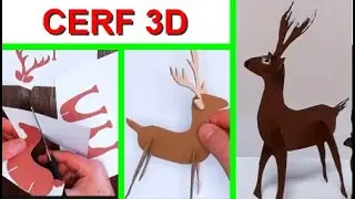 FAIRE un CERF 3D en Carton | Tutoriel Décoration Fin d’Année Facile