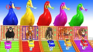 Paint Animals Cow Mammoth Lion Tiger Guess The Right Key ESCAPE ROOM CHALLENGE Animals Cage Game