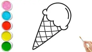 Let's Draw and paint  an Ice cream | Fun for children 🍦