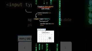 Create a date picker in HTML 