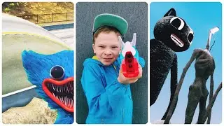 Siren Head, Granny, Huggy Wuggy and SCP in real life / BEST Compilation #shorts