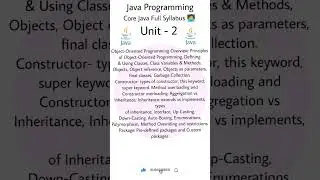 Core Java Syllabus | Java Topic 