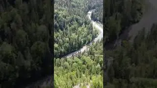 Drone Shot of Jacquet River Gorge Lookout, New Brunswick #shorts