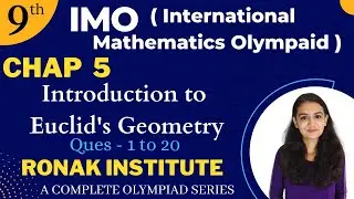 IMO | Class 9th | Introduction to Euclid's Geometry  |  Maths Olympiad | In Hindi | Question 1 to 20