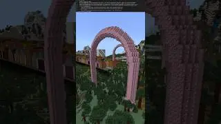 Epic Cherry Arch in Minecraft!  Built with Python! #minecraft