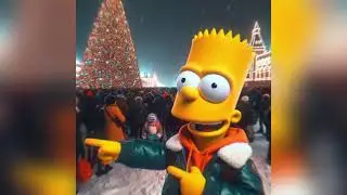 Bart Simpson celebrates the New Year in Russia