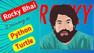 Rocking Star Yash Drawing using Python Turtle Graphics | KGF Chapter 2 | Rocky Bhai | KGF Hero |🔥🔥🔥