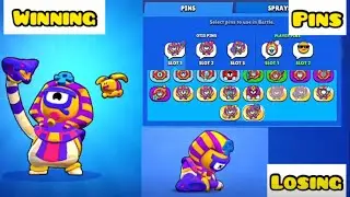 FINISHED BRAWL PASS.. Pharaotis winning, losing and pin animations!
