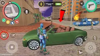 Rope Hero: Vice Town (Rope Hero Drive Green Robot Car) Rope Hero Freeze Tanks - Android Gameplay HD