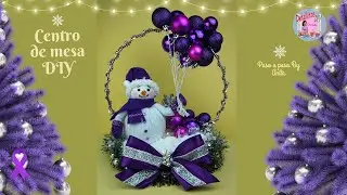 Christmas centerpiece with a metal hoop