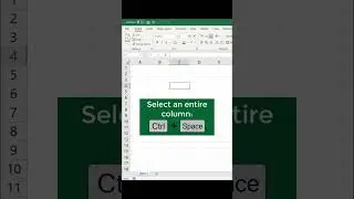 Shortcut to Select Row and Column in Excel