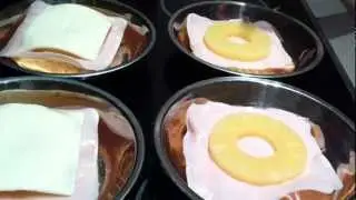 Canapés piña, queso y jamón