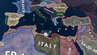 WW2 but Turkey owns the Mediterranean coast of Africa and joins the Axis - HOI4 Timelapse