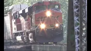 Vehicle Trains and a Q Train on BNSF's Kootenai River Sub