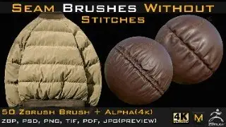 Seam Brushes Without Stitches 4kAlpha  Vol 03
