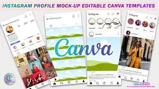 How to make Instagram Profile & feed Mock-up in Canva I Editable Canva Templates