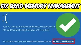 How to Fix Blue Screen 'Memory Management' Error in Windows 2025 | Quick & Easy
