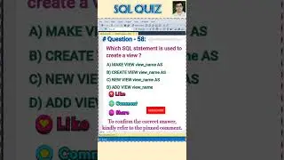 SQL Quiz 58 || #sql #mysql #coding #quiz #interview #mcq #shorts #viralvideo #reels @SekharAcademy1