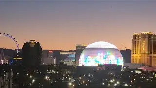Playing TETRIS on SPHERE Fabulous Las Vegas Strip Nevada 2024 Nightlife #TKOB #thekingofbakersfield