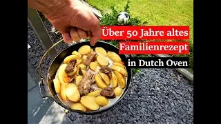 Schichtfleisch, Kartoffeln und Zwiebeln oder Bauerntopf - unserer alten Familien Rezept. Dutch Oven