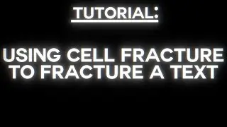 [TUTORIAL] Fracturing a text with CellFracture
