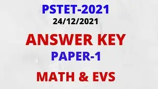 PSTET-1 I ANSWER KEY I HELD ON 24 DECEMBER 2021 I