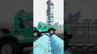 Articulated Bus Tow Jimny Pickup vs Speedbump #shorts #beamng #beamngcrashes #beamngdrive #trucksvs