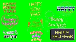[Copyright Free] Happy New Year Neon Green Screen - GS studio