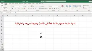 كتابة علامة صح وعلامة خطأ بطريقة احترافية فى الاكسل