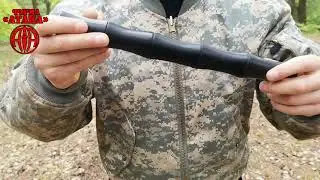 Нож Танто из дамасской стали в виде бамбуковой палки