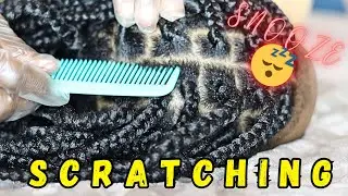 Braid Scalp Scratching With Comb ASMR| She Slept Instantly| Sounds for Sleeping and anxiety