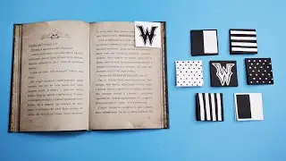 💀Make 4 Bookmarks  Wednesday Style // Update Your DIY Bookmarks in Black or White colors