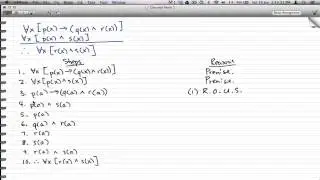 Discrete Math 1 - Tutorial 47 - Example on Quantifiers, Universal Specification and Generalization