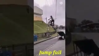 Bicycle jump gone horribly wrong with broken bones. jump fail, smashed every bone of his body.