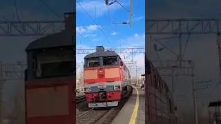 2ТЭ116-1738 и ТЭМ14-0101 и приветливая бригада #youtube #shorts #train #рекомендации #железнаядорога
