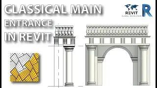 Classical Main Entrance Complete with Doric Column in Revit 2021