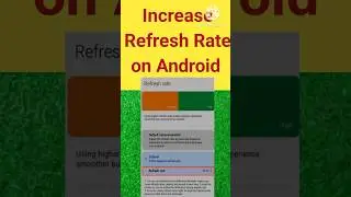 how to increase refresh rate on Android | how to change refresh rate on Android phone #refreshrate