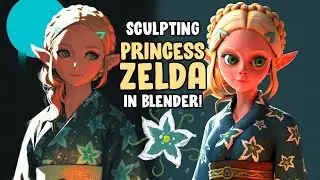 Princess Zelda 3D sculpt in Blender!