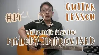 Alternate picking for improvised melody technique
