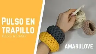 🧶TUTORIAL PASO A PASO PULSERA EN Trapillo / Pulsera tejida