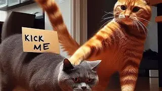 The gray cat was teased by the orange cat 🤫🤣🤣 