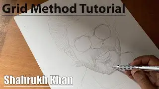Drawing Shahrukh Khan | Grid Method Tutorial | @Artist-Deepkaran