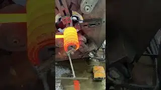 Yellow stainless steel spring raw material is made in circles  #machine #factory #process #springs