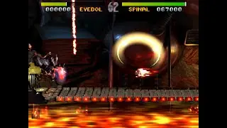 Killer Instinct (1994) v1.4 - vertical sparks when Spinal's juggle skulls collide