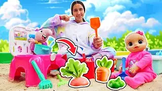 Cos’ha piantato nel suo orto la bambola Baby Alive? Video con le bambole per bambini piccoli