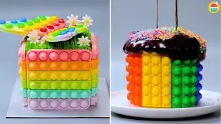 🌈 RAINBOW POP IT CAKE🌈  | POP IT CAKE DECORATING IDEAS #popit #rainbowcake