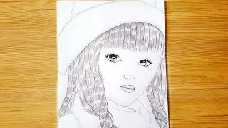 How to draw Anime girl step by step/pencil tutorial/BR drawing book